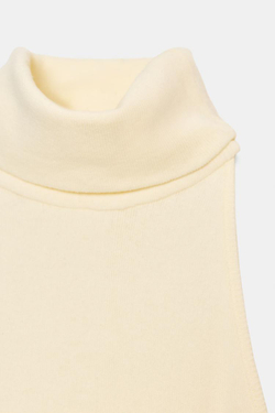 ZARA ТОП С ВЫСОКИМ ВОРОТНИКОМ БЕЗ РУКАВОВ, ЭКРЮ