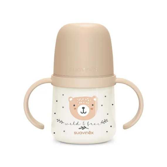 Бутылочка с ручками Suavinex Night Wild 150 мл Коричневая 6 мес+
