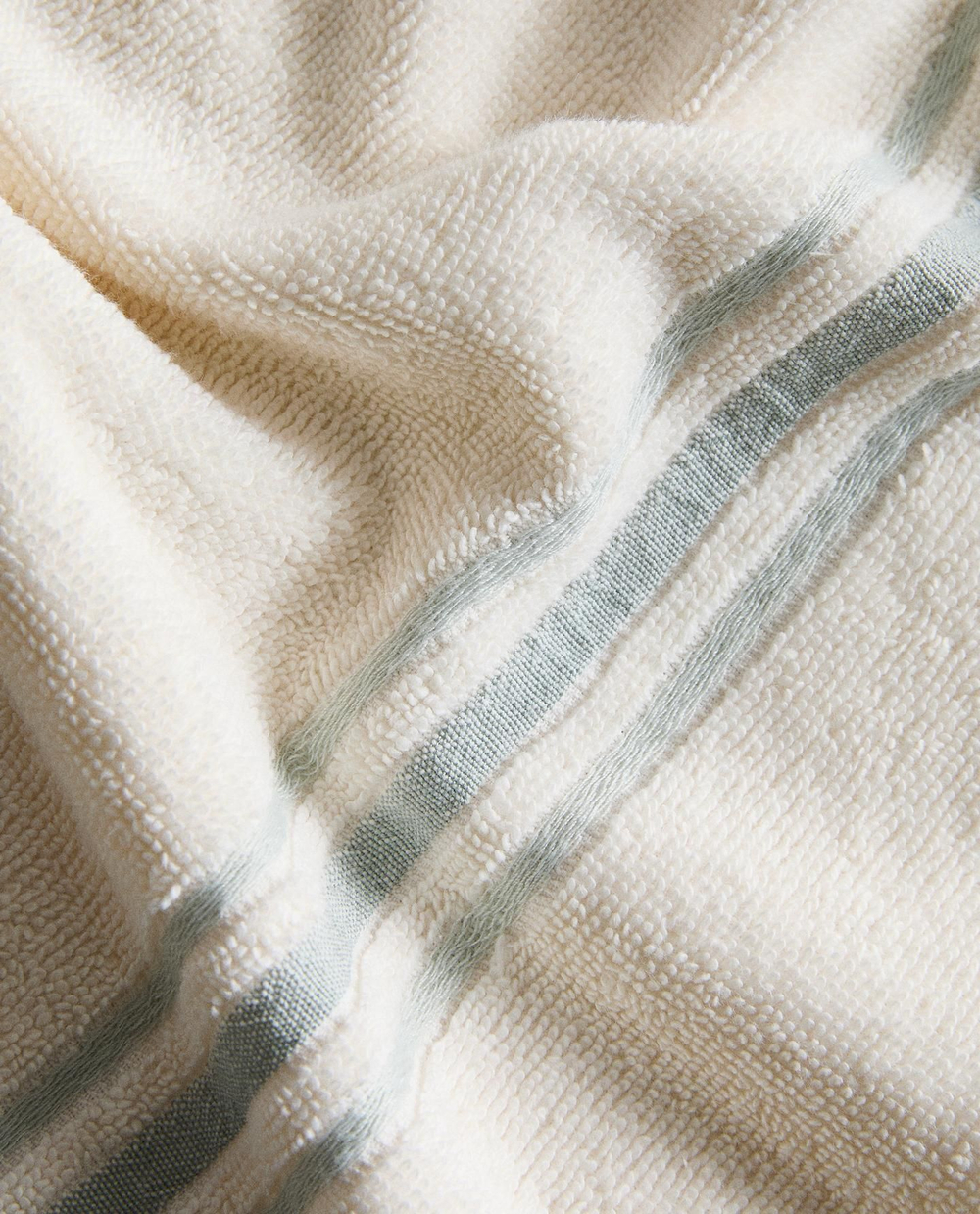 Zara Home - Банное полотенце с цветной бордюром, бежевый, 50х90 см