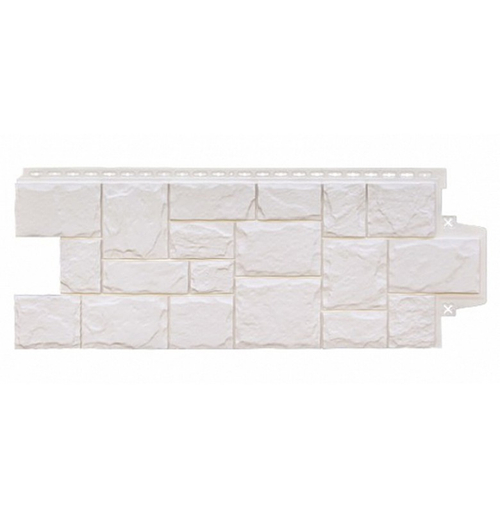 Фасадные панели (Цокольный Сайдинг) Grand Line Крупный Камень CLASSIC Молочный