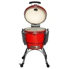 Керамический угольный гриль DinoEgg Classic Red, 46 см, с ножками и столиками