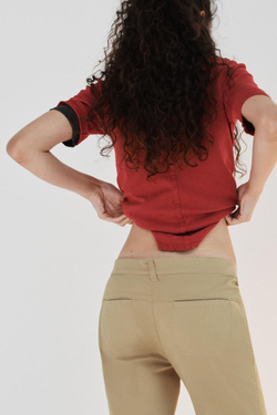 ZARA ФУТБОЛКА С ЭФФЕКТОМ ПОТЕРТОСТИ, КРАСНЫЙ