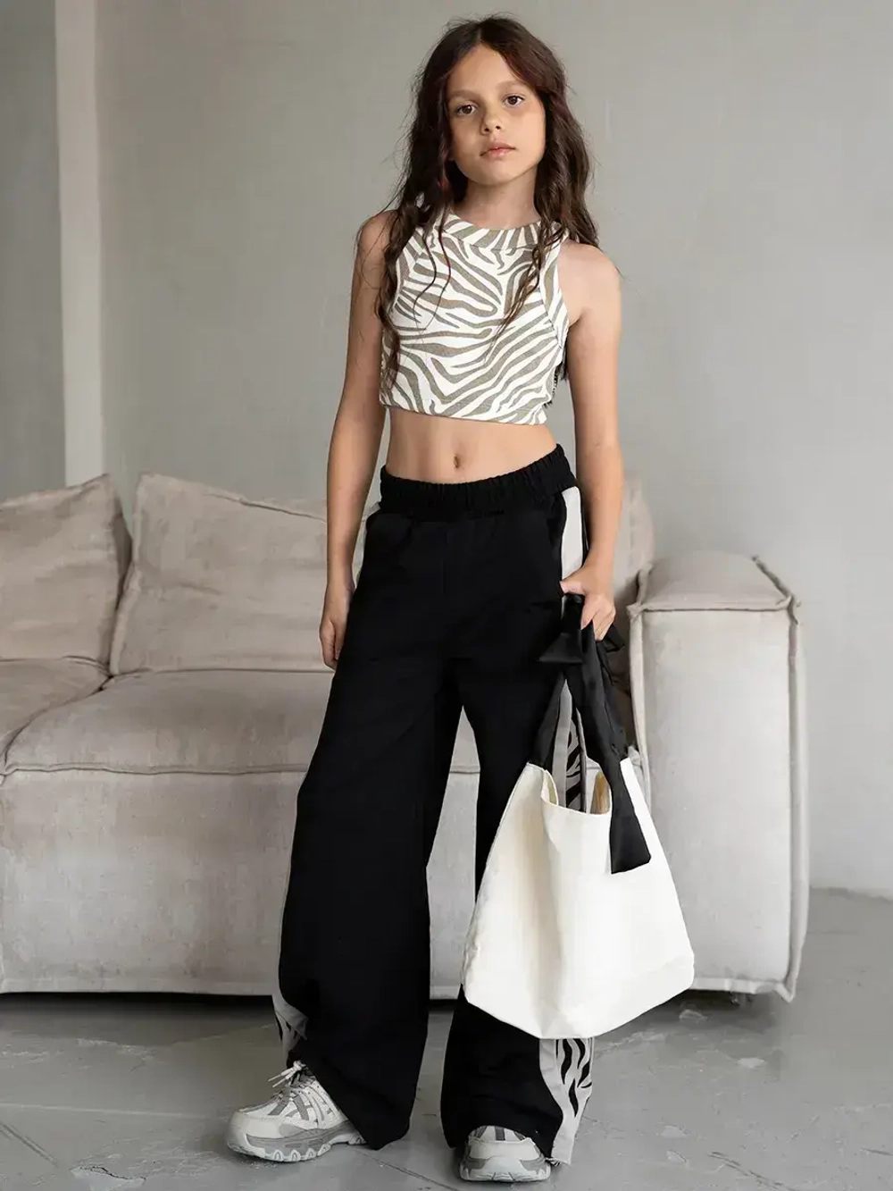 Летний кроп топ трикотажный детский