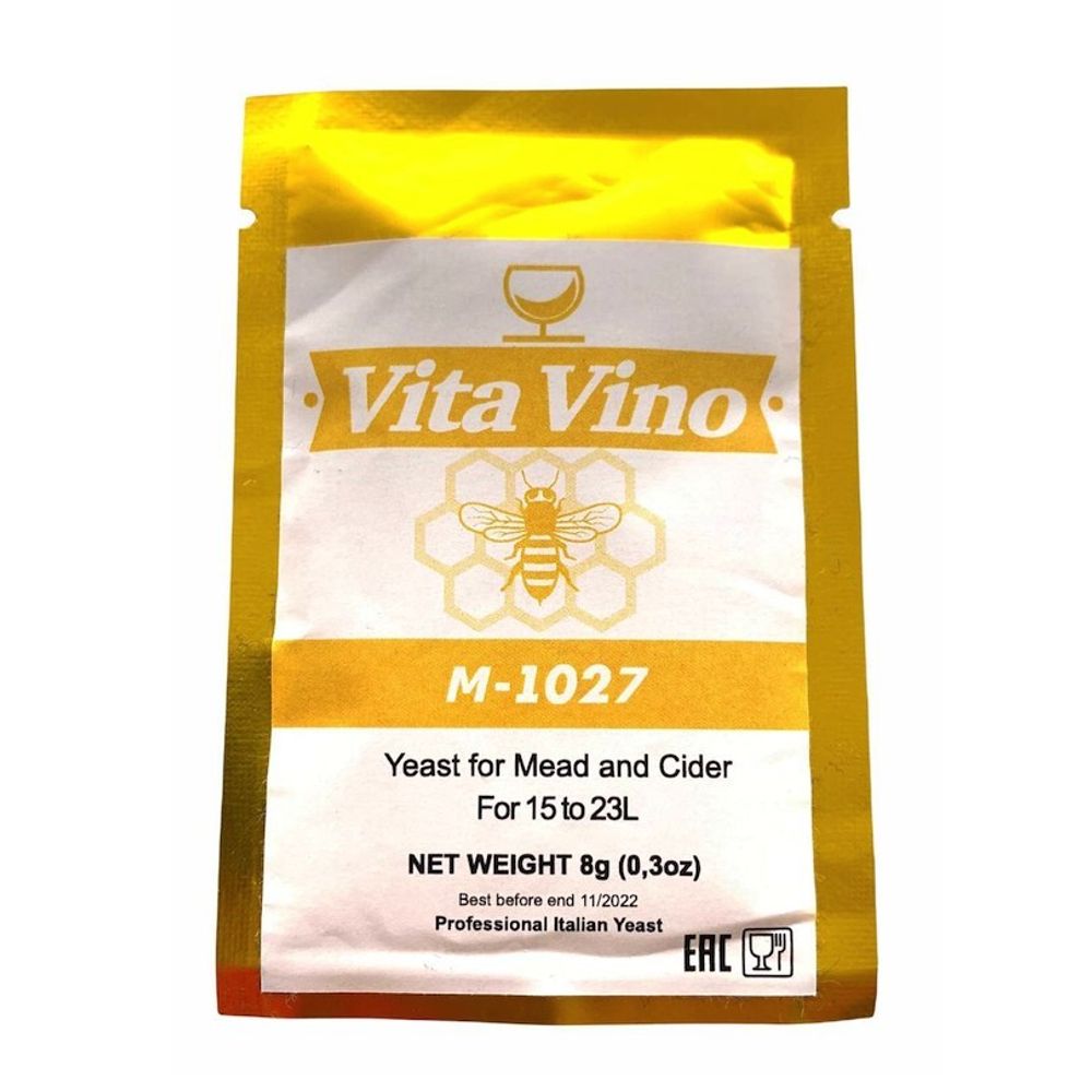 Дрожжи для медовухи Vita Vino M-1027, 8 гр.