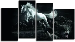 Модульная картина "Белый скакун"