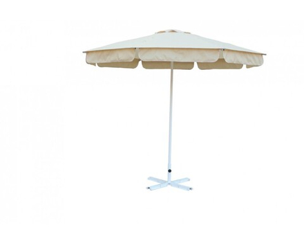 Зонт Ø 3,0 м с воланом (стальной каркас с подставкой, стойка 40мм, 8 спиц 20х10мм, тент OXF 300D) цинк