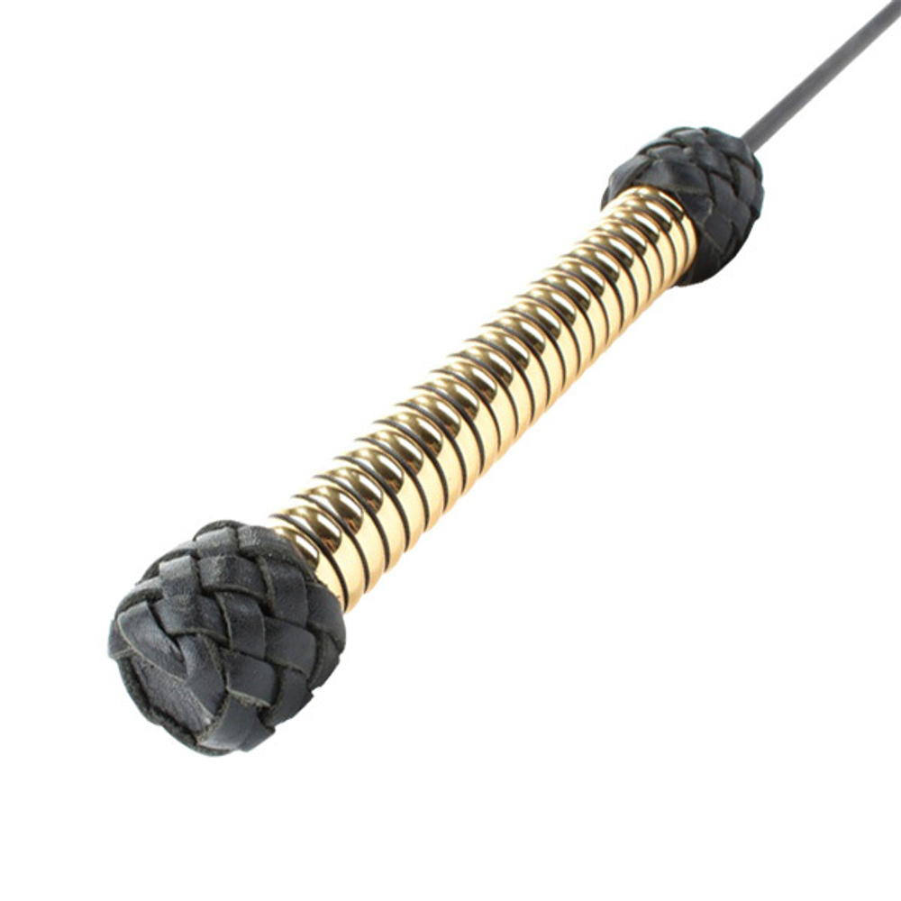 Чёрный профессиональный стек 75см с золотистой рукоятью БДСМ Арсенал 62010