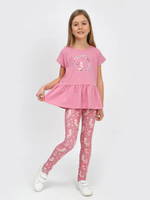 Костюм (футболка + лосины) для девочек "Нора-1" розовый, р.146 (Ивашка), 1 шт.