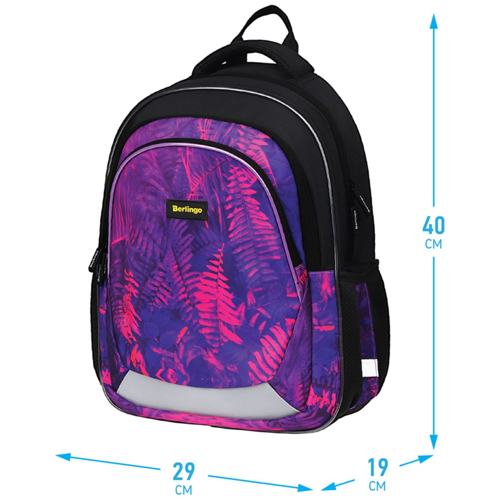 Рюкзак Berlingo Bliss "Flora neon" 40*29*19см, 3 отделения, 2 кармана, анатомическая ЭВА спинка