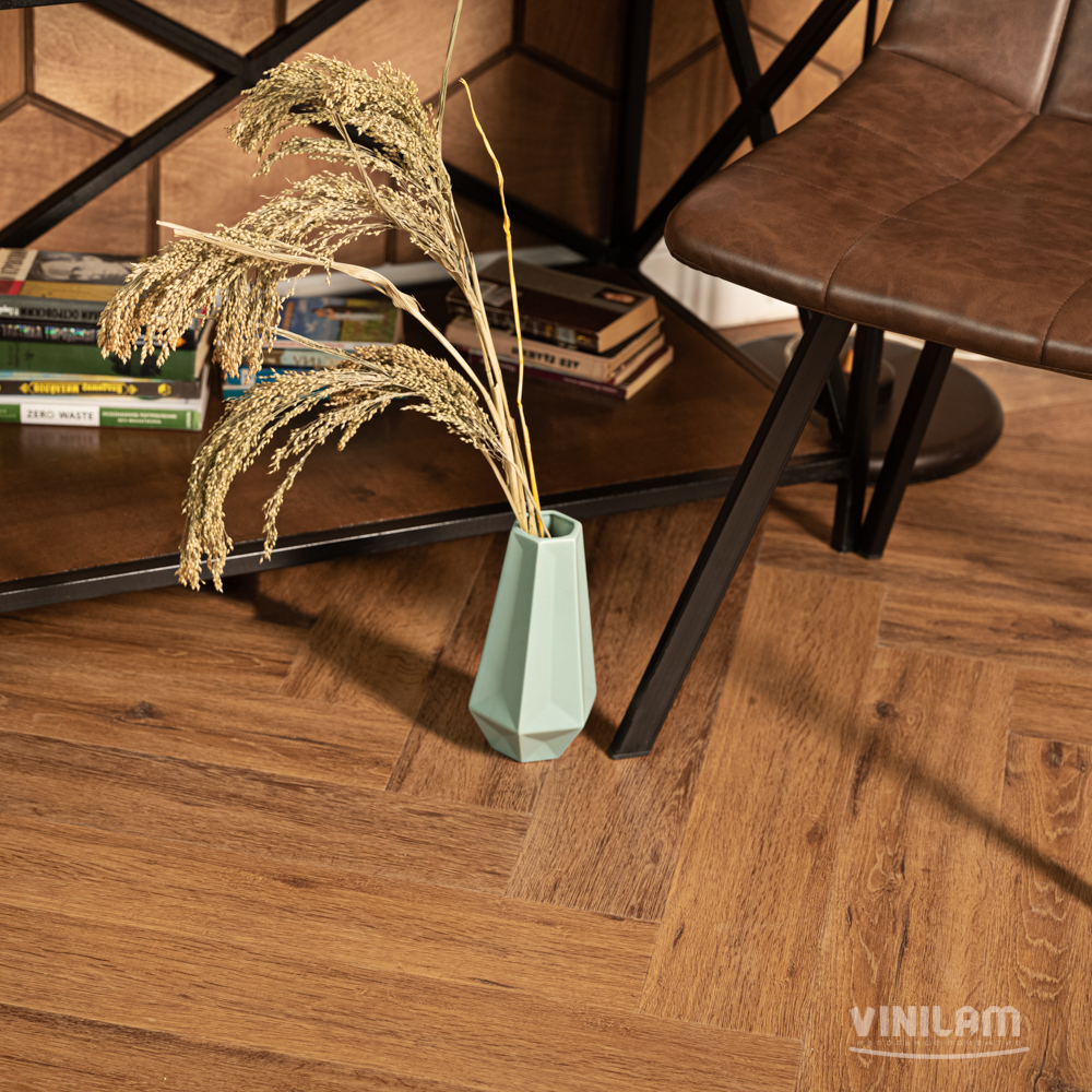 Виниловый ламинат VINILAM PARQUET Herringbone GD11210 Паркет Де Вилль Glue