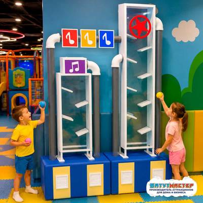 Сенсорная игровая стена «Музыкальная симфония», 2,44×0,5×2,44 м