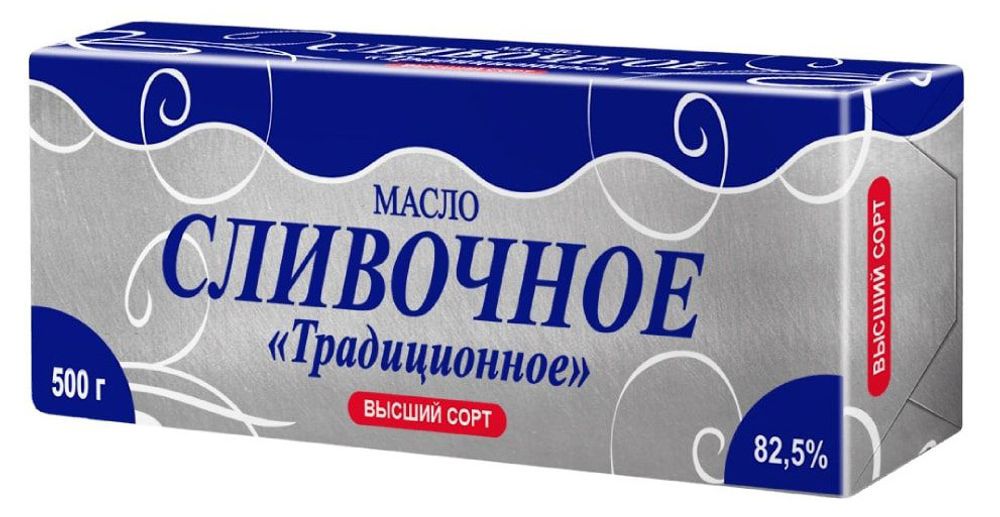 Масло сливочное Традиционное &quot;Узоры&quot; м.д.ж 82,5%, 500 гр