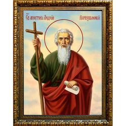 Святой Апостол Андрей Первозванный. Икона на холсте.