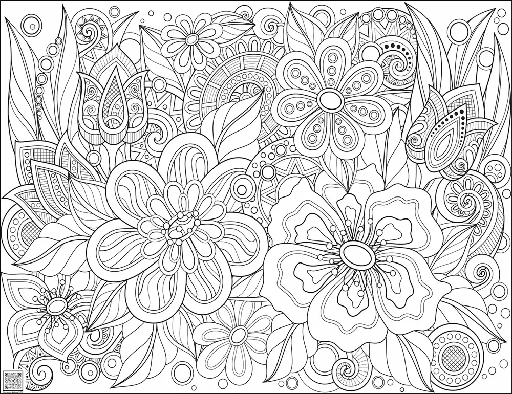 Цифровое панно ID Wall Раскраска "Большие цветы"