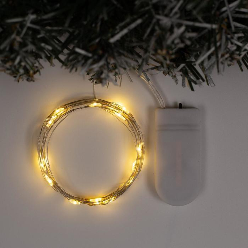 Гирлянда Роса на батарейках серебряный провод