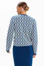 1952 Кардиган женский (бирюзовый/молочный)