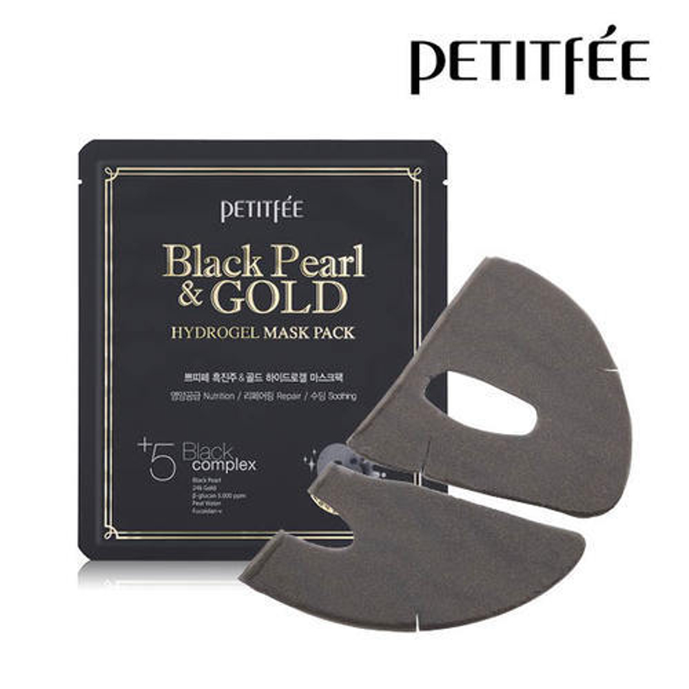 Маска для лица гидрогел. ЖЕМЧУГ/ЗОЛОТО BLACK PEARL & GOLD HYDROGEL MASK PACK