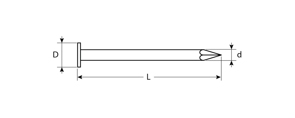 Гвозди с большой потайной головкой, оцинкованные, 30 х 3.0 мм, 1 кг., ЗУБР