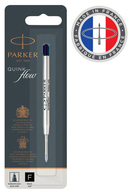 Стержень шариковый Parker QuinkFlow Z08 F 0.8мм черный чернила блистер
