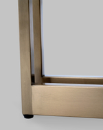 Журнальный столик Алиада 55х55 см светлая керамика сталь шампань