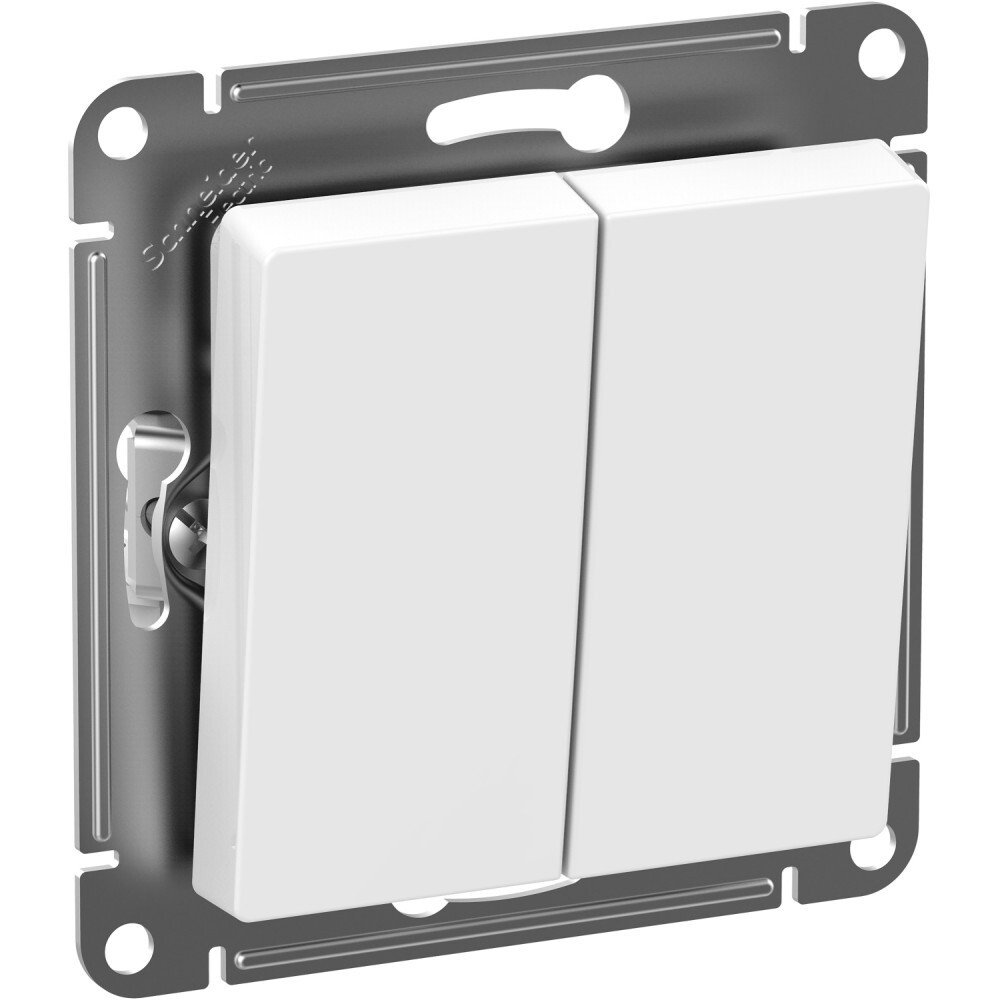 ATLASDESIGN AQUA 2-клавишный ВЫКЛЮЧАТЕЛЬ, IP44, сх.5, 10АХ, механизм, БЕЛЫЙ ATN440151