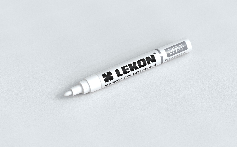 Маркер с нитроэмалью 4мм Белый LEKON Standart 011904