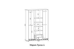 Мария Луиза 4 — четырехстворчатый шкаф с зеркалом для спальни