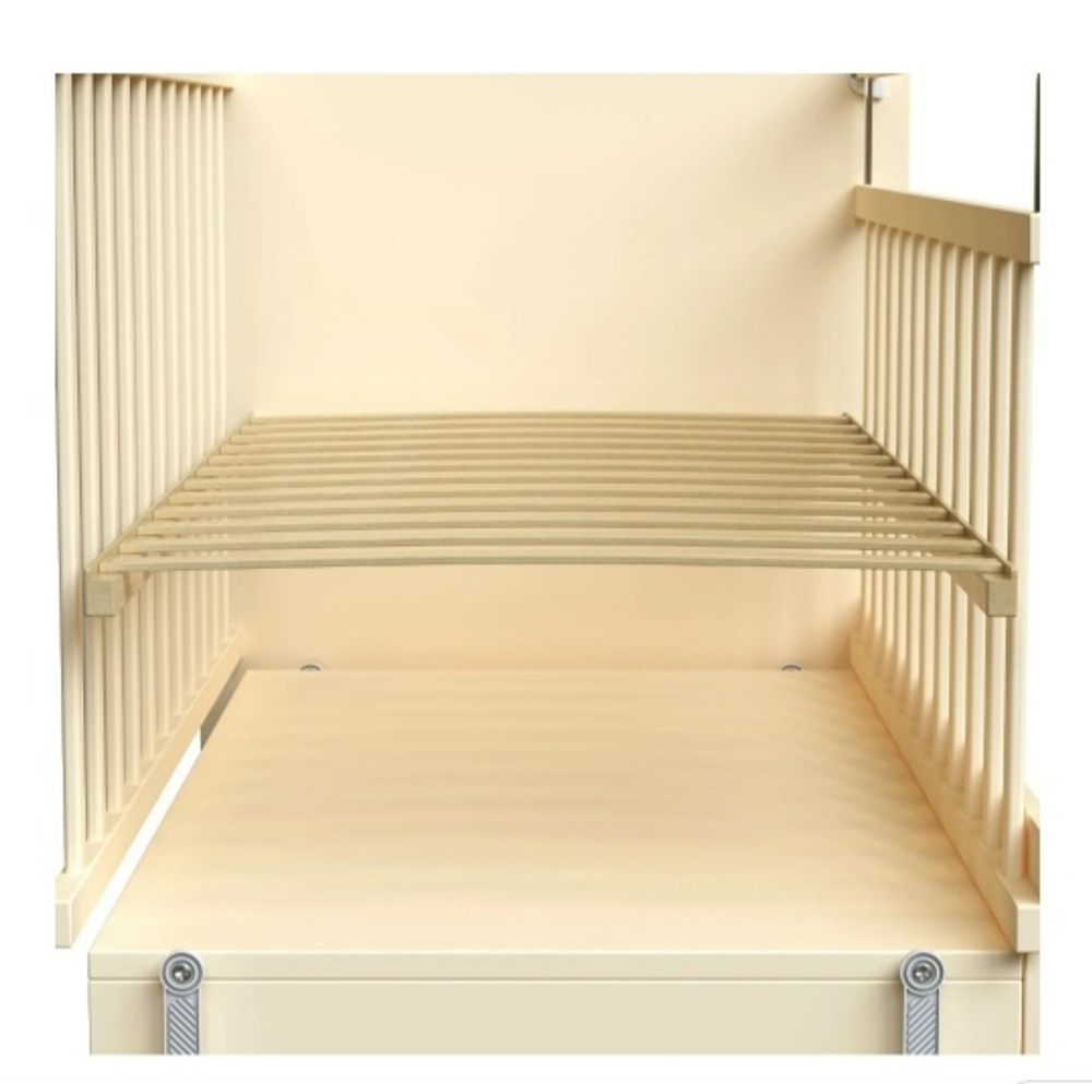 Кроватка для новорожденных ( поперечный маятник, ящик ) слоновая кость