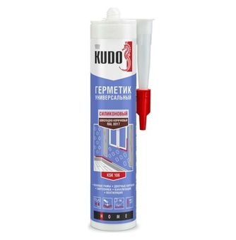 Универсальный силиконовый герметик KUDO шоколадно-коричневый RAL8017 280 мл
