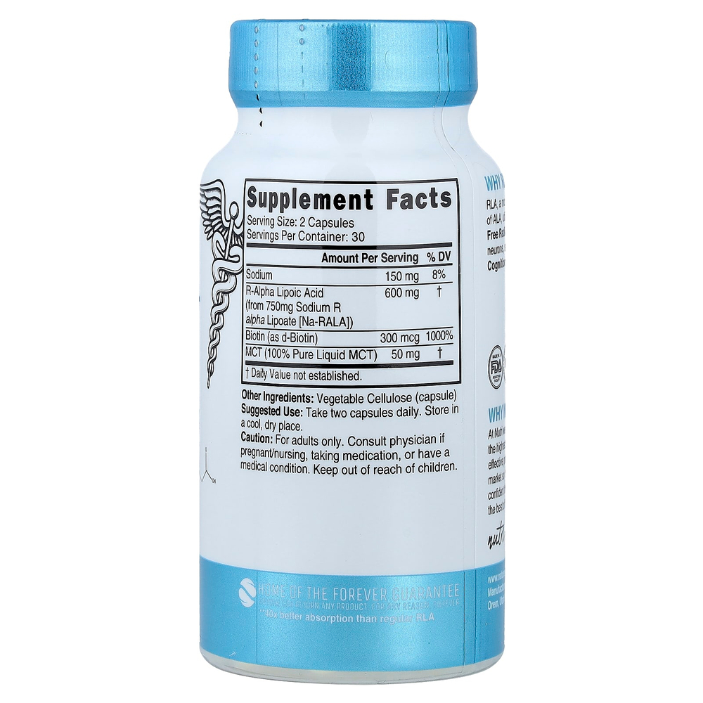 Nutri, R-Alpha Lipoic Acid+ With Biotin & MCT, 60 Vegan Capsules
