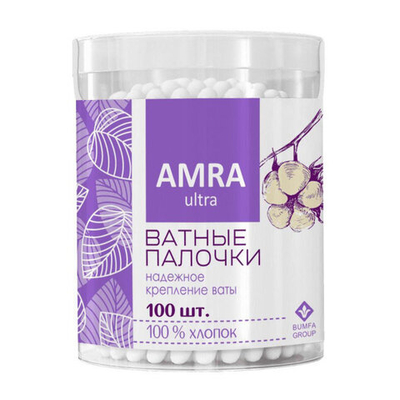 AMRA uitra Ватные палочки 100 шт. стакан