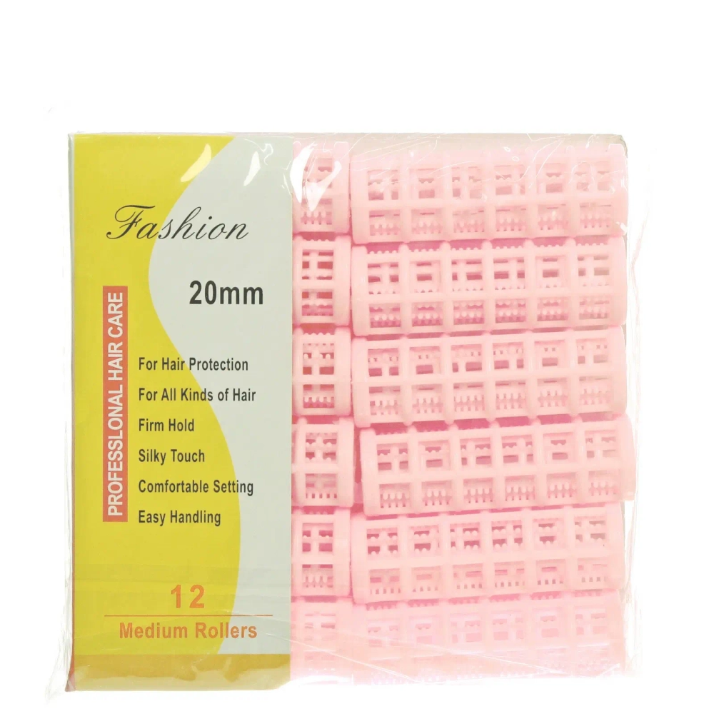 Бигуди пластмассовые с зажимом 12шт, цвет микс, d=20мм