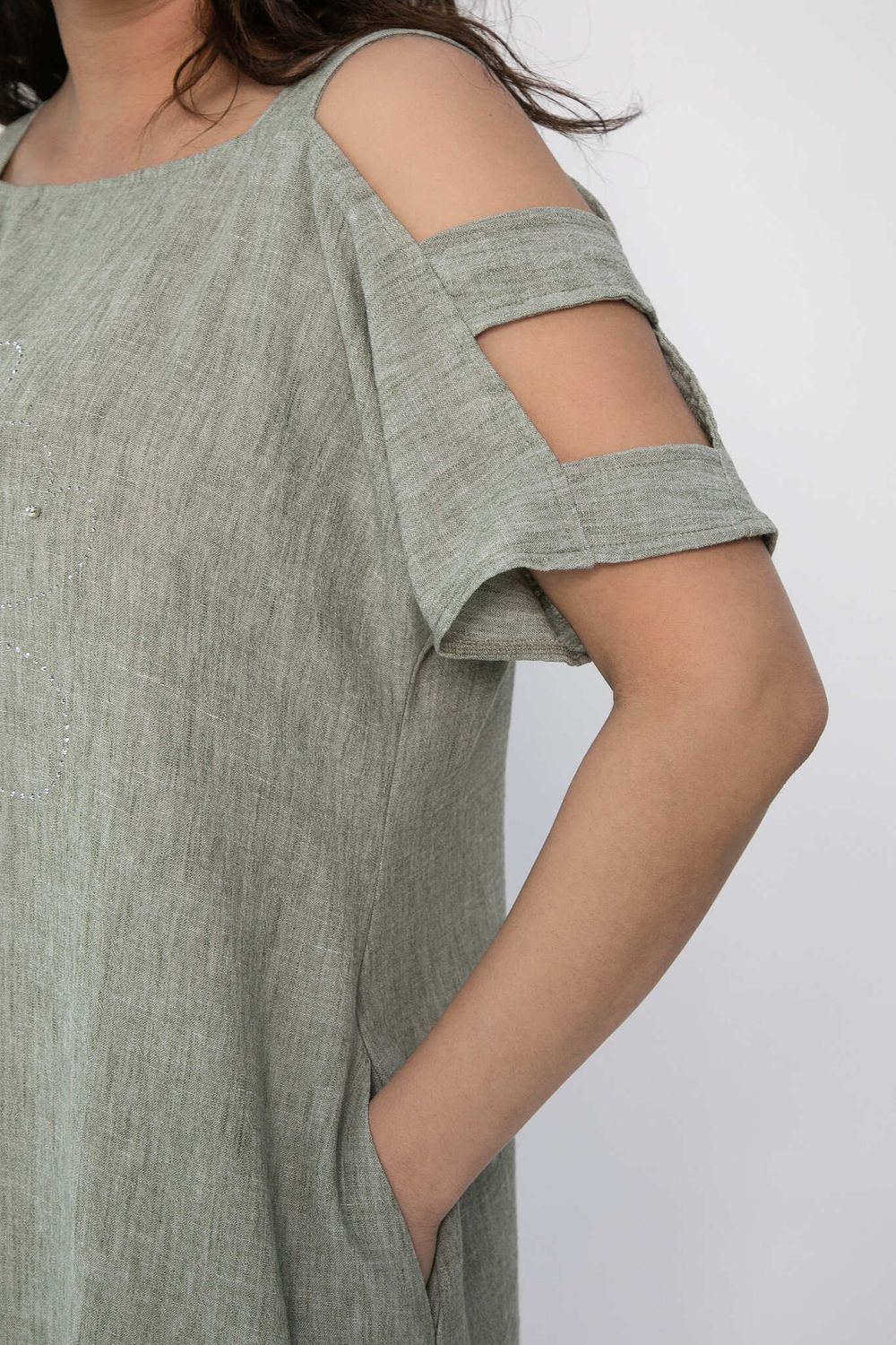 Платье В отпуск (зеленый меланж) П13708-8М LT Collection