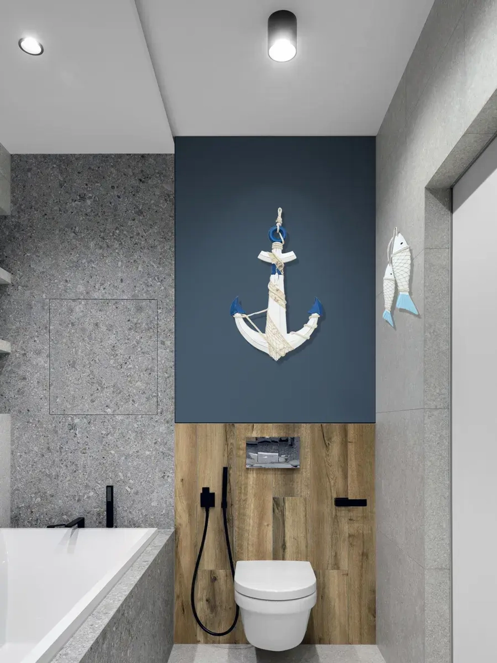 Декор для дома на стену "Якорь" 60*46 см