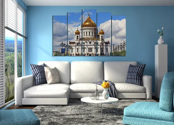 Модульная картина "Храм Христа Спасителя"