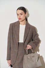 ПИДЖАК В КЛЕТКУ СЕРО-БЕЖЕВЫЙ|ОРАНЖЕВЫЙ