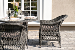 "Дольче" обеденная группа из искусственного ротанга, цвет графит