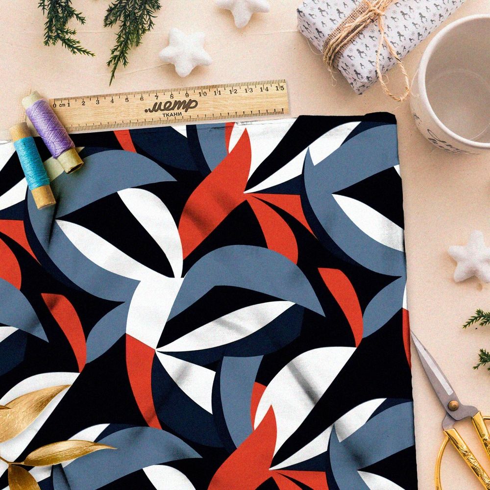 Ткань премиум габардин живописные мелодии души