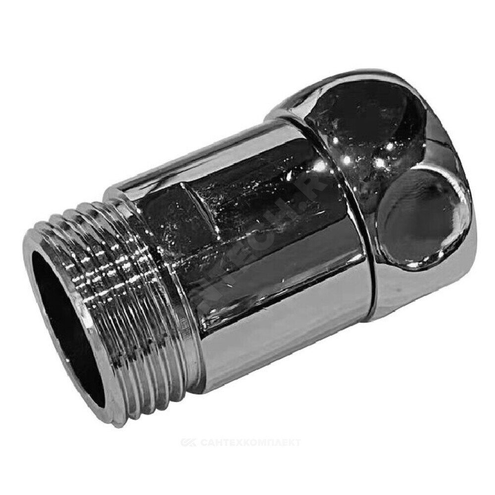 Соединитель для полотенцесушителя латунь Ду 20 3/4"x3/4" нак/гайка/НР прямой в/к отражатель хром SantechSystems