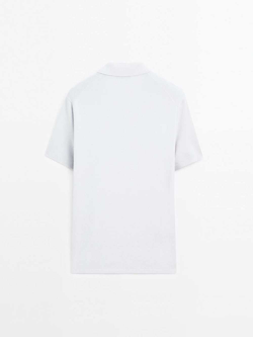 Massimo Dutti Трикотажная футболка с воротником поло, жемчужно-серый