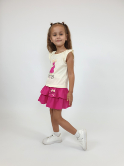 02-136-2 Комплект для девочки (фуфайка+ юбка)