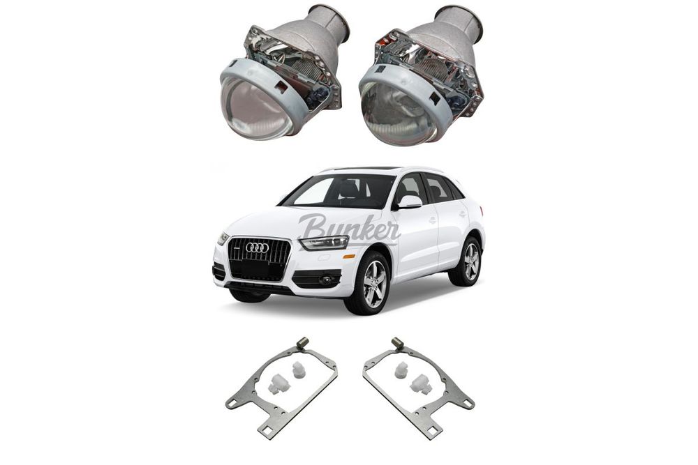 Готовый комплект для замены штатных линз Audi Q3 8U дорестайлинг 2011-2014 Автокорректор ZKW
