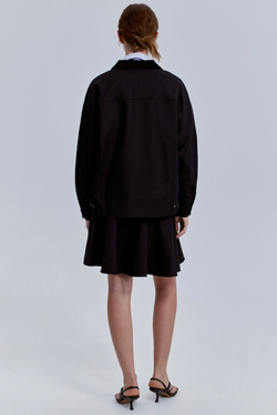 Куртка из габардина с вельветовым воротником