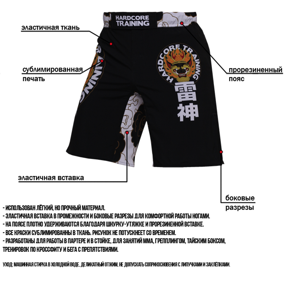 Шорты Hardcore Training Raijin Black/White