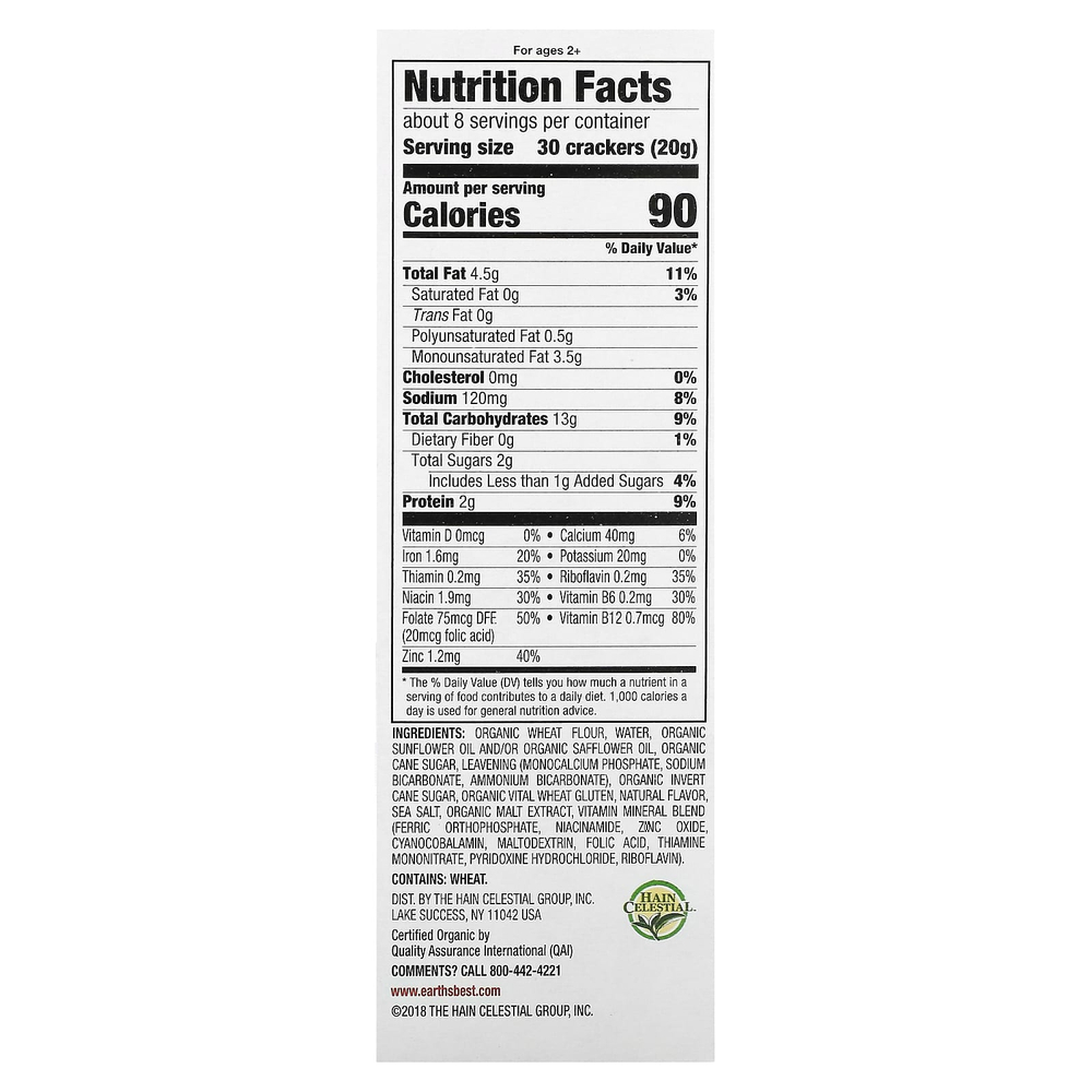 Earth's Best, Organic Crunchin' Crackers, для детей от 2 лет, оригинальный вкус, 150 г (5,3 унции)
