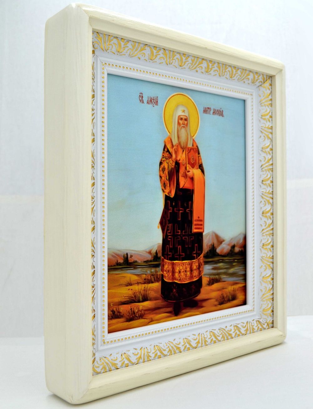 Икона Алексия Московского святителя ручной работы.