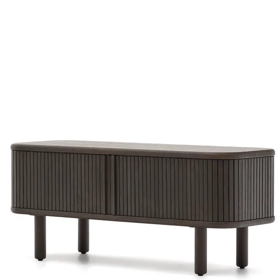 Mailen Тумба под ТВ с 2 дверцами из ясеневого шпона темной отделки 120 х 50 см