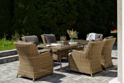 "Неаполь" обеденная группа плетеная из искусственного ротанга, цвет соломенный