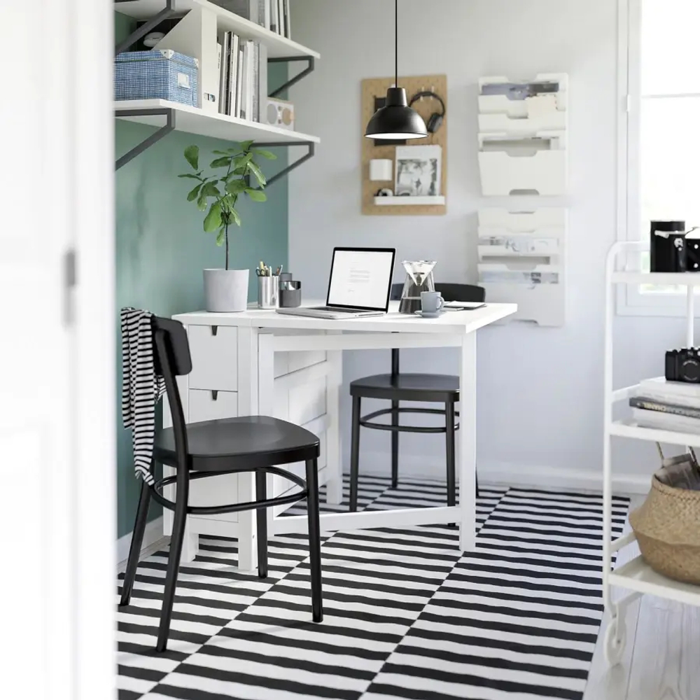 Стол с откидной столешницей- IKEA NORDEN, 26/152х80х74 см, НОРДЕН ИКЕА, белый