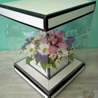 Орхидея в подарочной коробке Счастье рядом с тобой